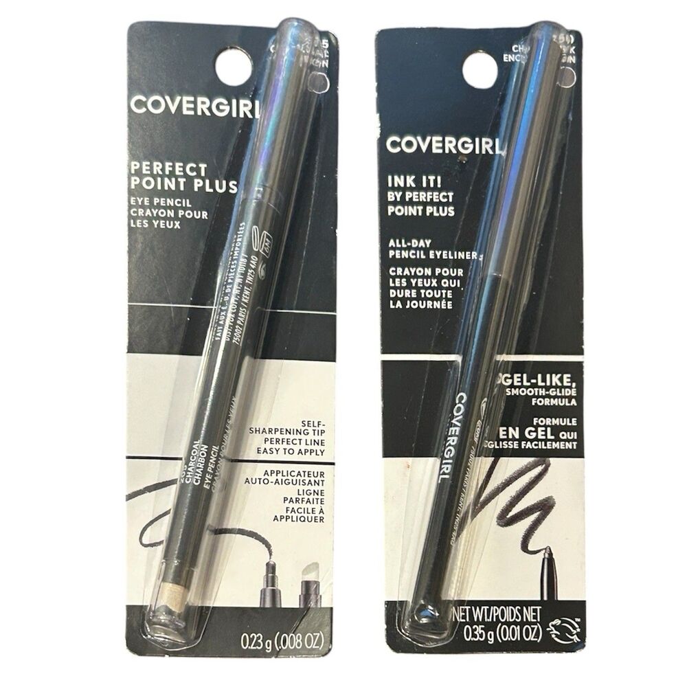 2x CoverGirl Perfect Point Plus Eye Pencil 205 Charcoal-Ink It! 250 Charcoal Ink